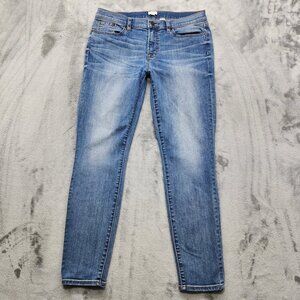 J.Crew Jeans Womens 29/28 Blue Mid Rise Skinny Leg Stretch Denim Casual Faded